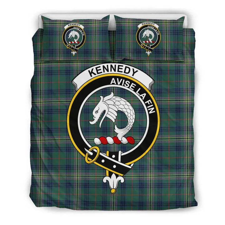Scottish Kennedy Clan Crest Tartan Bedding Set Tartan Plaid 2