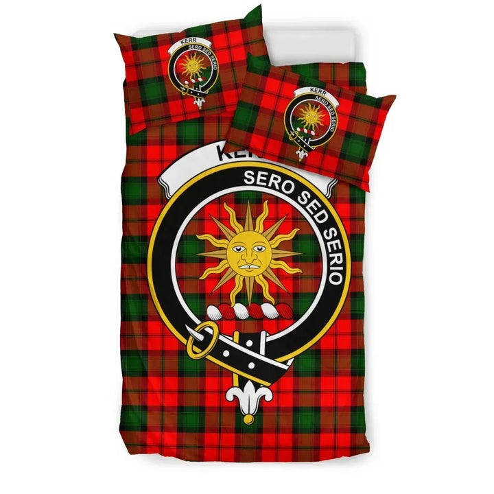 Scottish Kerr Clan Crest Tartan Bedding Set Tartan Plaid 1