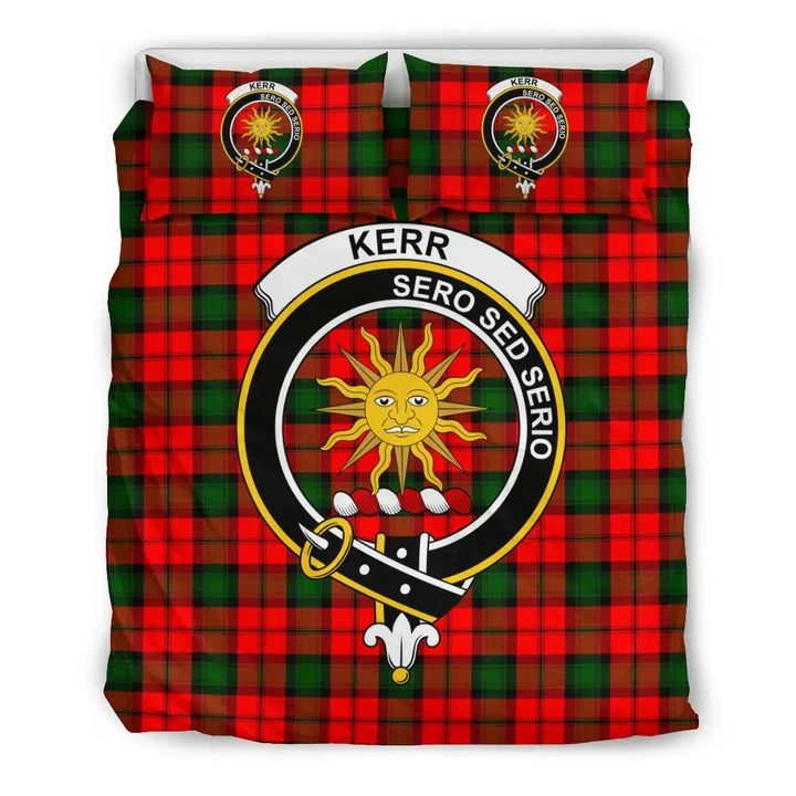 Scottish Kerr Clan Crest Tartan Bedding Set Tartan Plaid 2