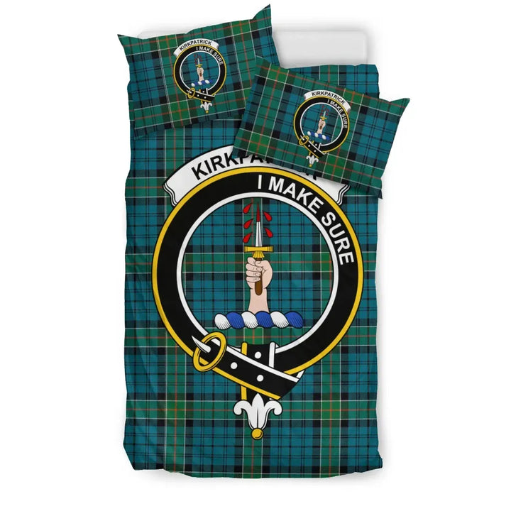 Scottish Kirkpatrick Clan Crest Tartan Bedding Set Tartan Plaid 1
