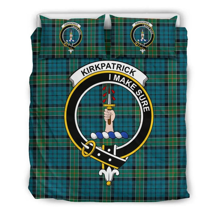 Scottish Kirkpatrick Clan Crest Tartan Bedding Set Tartan Plaid 2