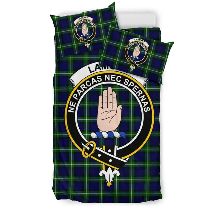 Scottish Lamont Clan Crest Tartan Bedding Set Tartan Plaid 1