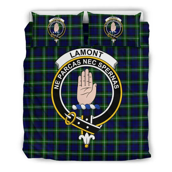 Scottish Lamont Clan Crest Tartan Bedding Set Tartan Plaid 2