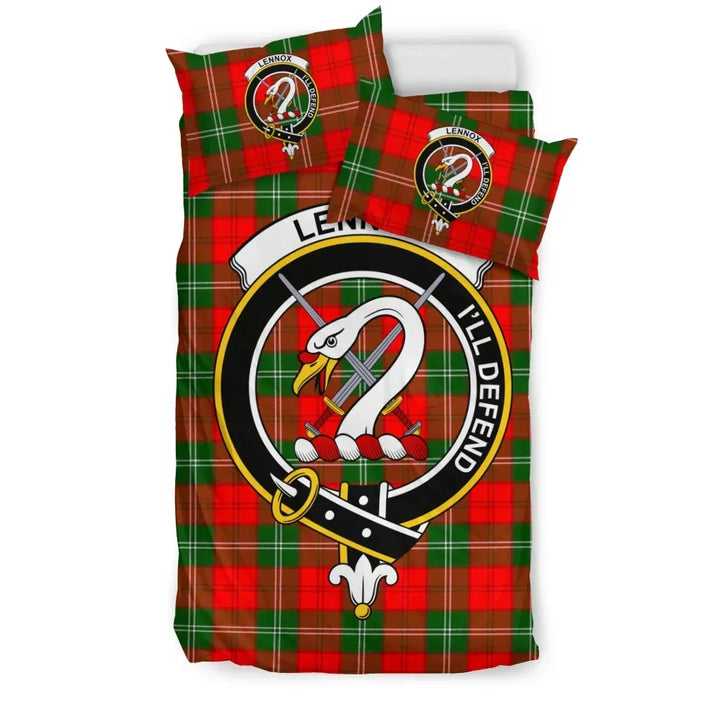 Scottish Lennox Clan Crest Tartan Bedding Set Tartan Plaid 1