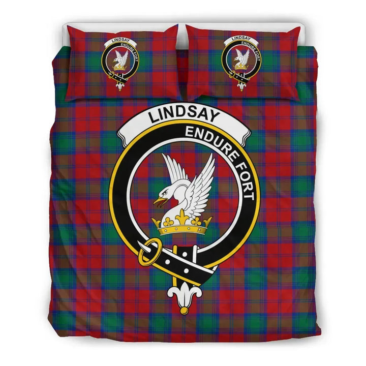 Scottish Lindsay Clan Crest Tartan Bedding Set Tartan Plaid 2