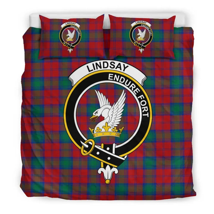 Scottish Lindsay Clan Crest Tartan Bedding Set Tartan Plaid 3