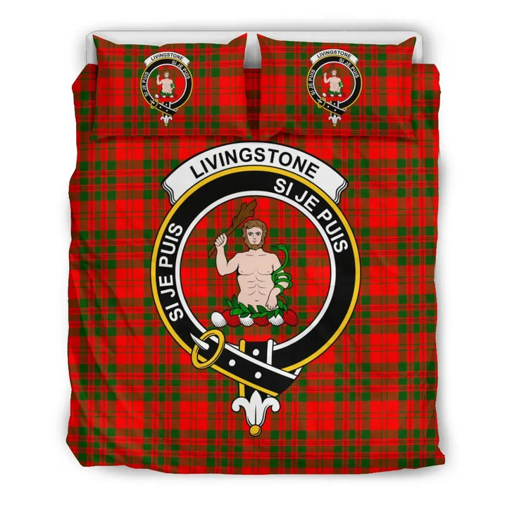 Scottish Livingstone Clan Crest Tartan Bedding Set Tartan Plaid 2