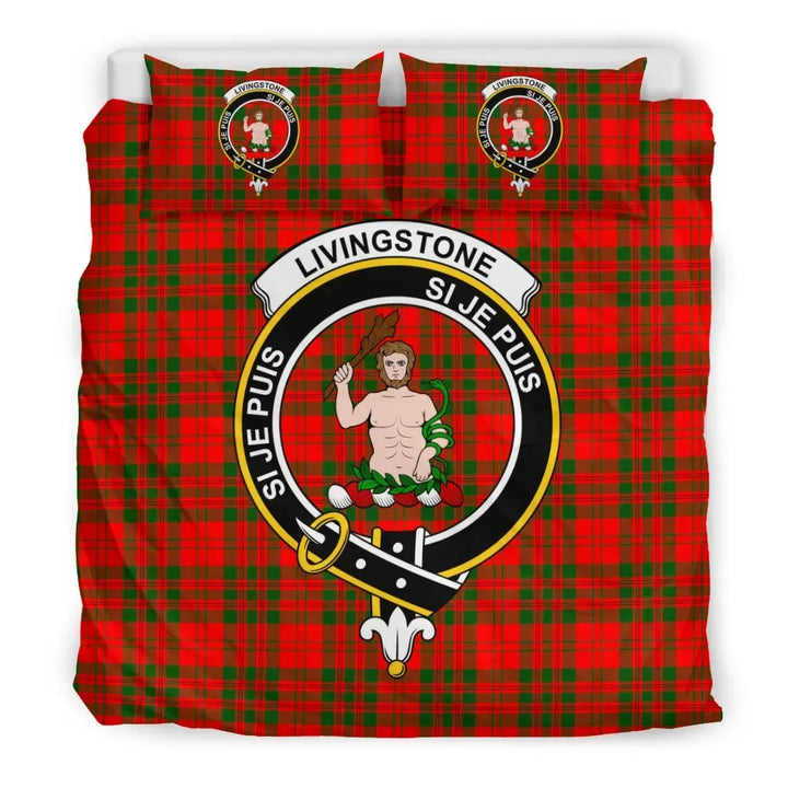 Scottish Livingstone Clan Crest Tartan Bedding Set Tartan Plaid 3