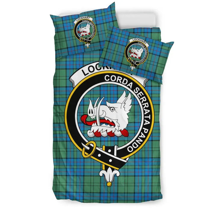 Scottish Lockhart Clan Crest Tartan Bedding Set Tartan Plaid 1