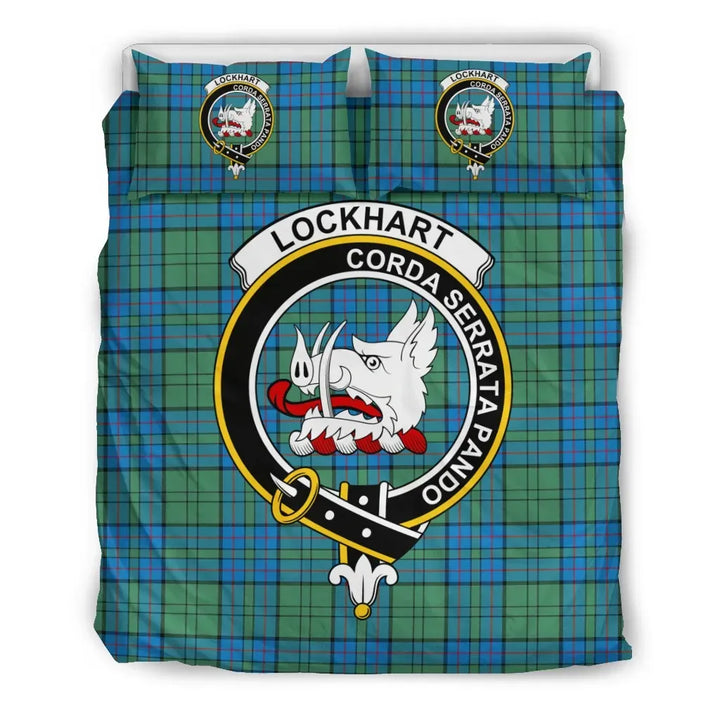 Scottish Lockhart Clan Crest Tartan Bedding Set Tartan Plaid 2