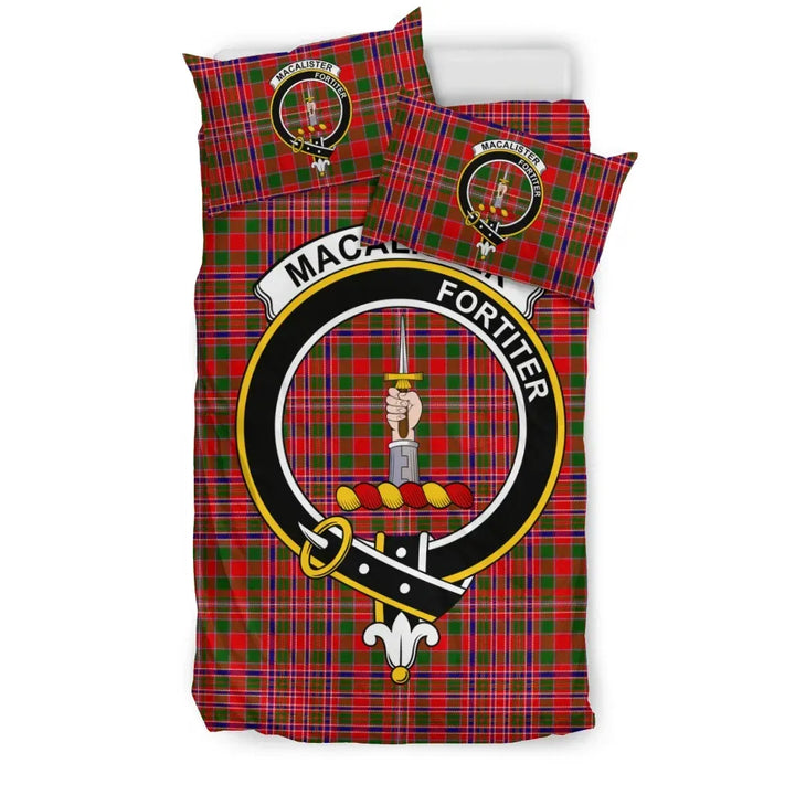 Scottish MacAlister Clan Crest Tartan Bedding Set Tartan Plaid 1