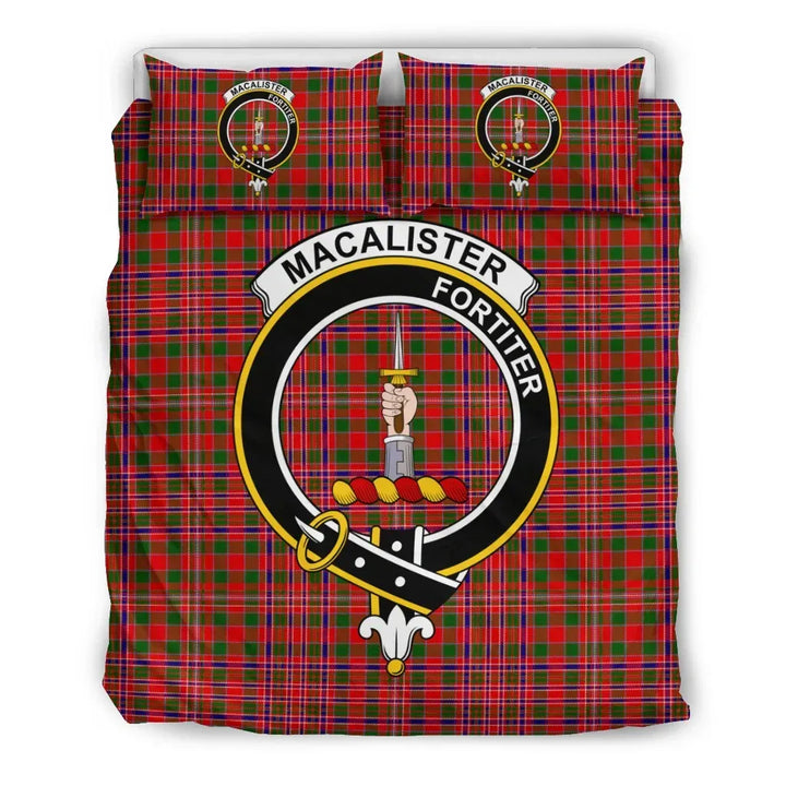 Scottish MacAlister Clan Crest Tartan Bedding Set Tartan Plaid 2