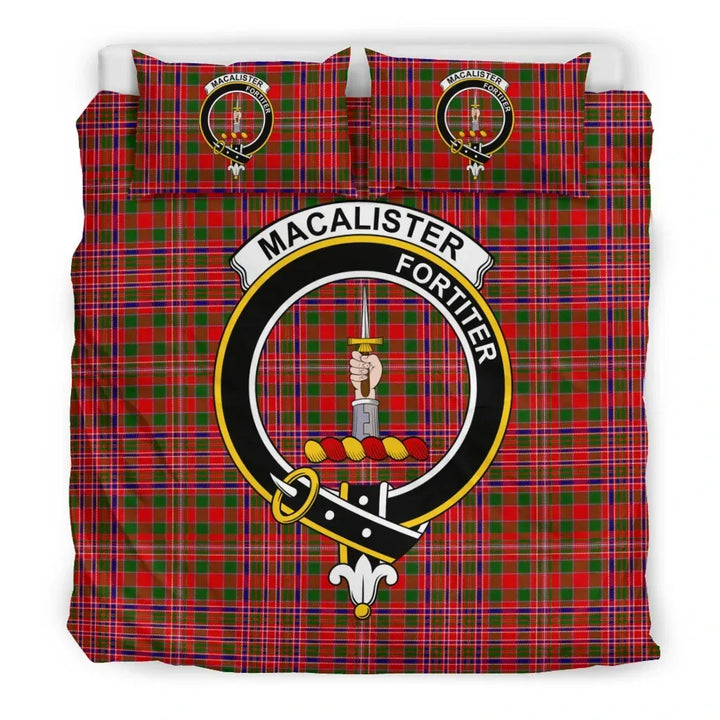 Scottish MacAlister Clan Crest Tartan Bedding Set Tartan Plaid 3