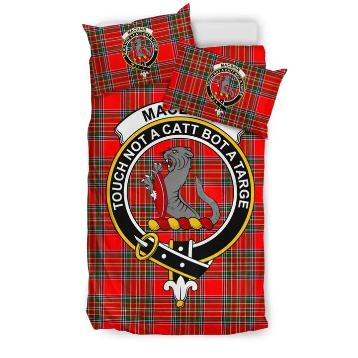 Scottish MacBain Clan Crest Tartan Bedding Set Tartan Plaid 1
