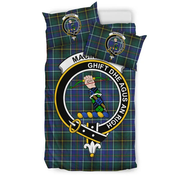 Scottish MacInnes Clan Crest Tartan Bedding Set Tartan Plaid 1