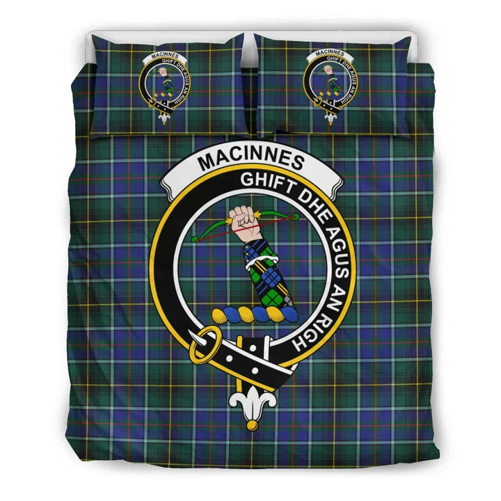 Scottish MacInnes Clan Crest Tartan Bedding Set Tartan Plaid 2