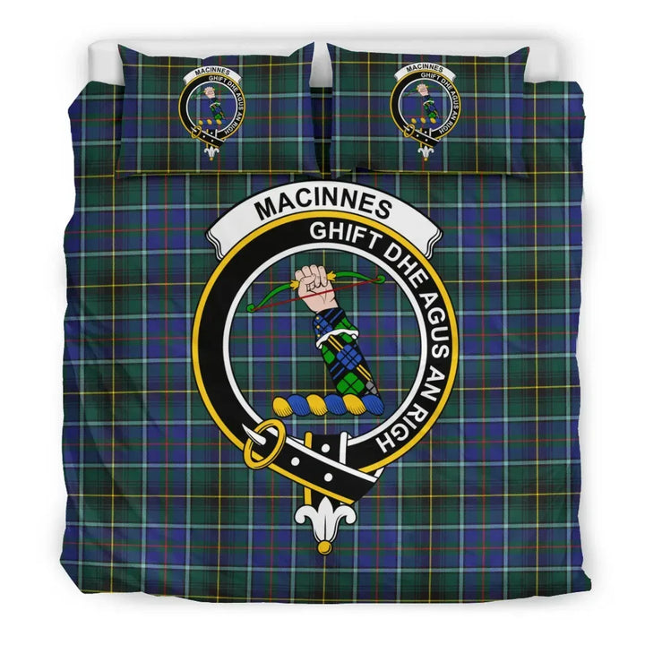 Scottish MacInnes Clan Crest Tartan Bedding Set Tartan Plaid 3