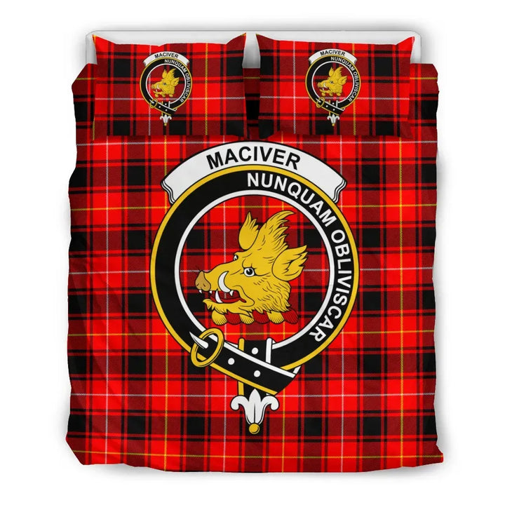 Scottish MacIver Clan Crest Tartan Bedding Set Tartan Plaid 2