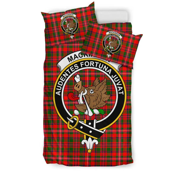 Scottish MacKinnon Clan Crest Tartan Bedding Set Tartan Plaid 1