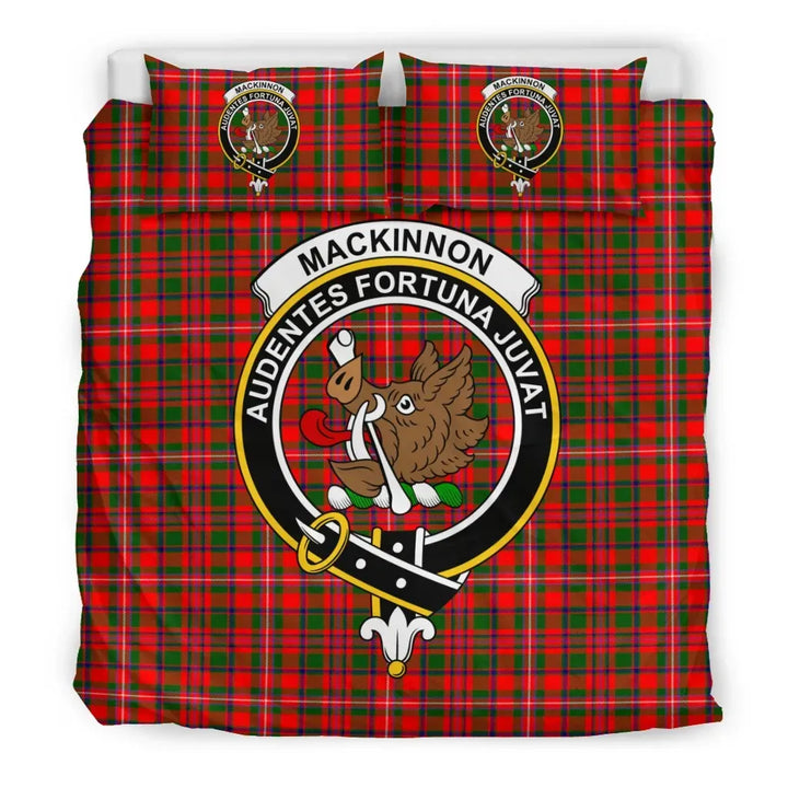 Scottish MacKinnon Clan Crest Tartan Bedding Set Tartan Plaid 3