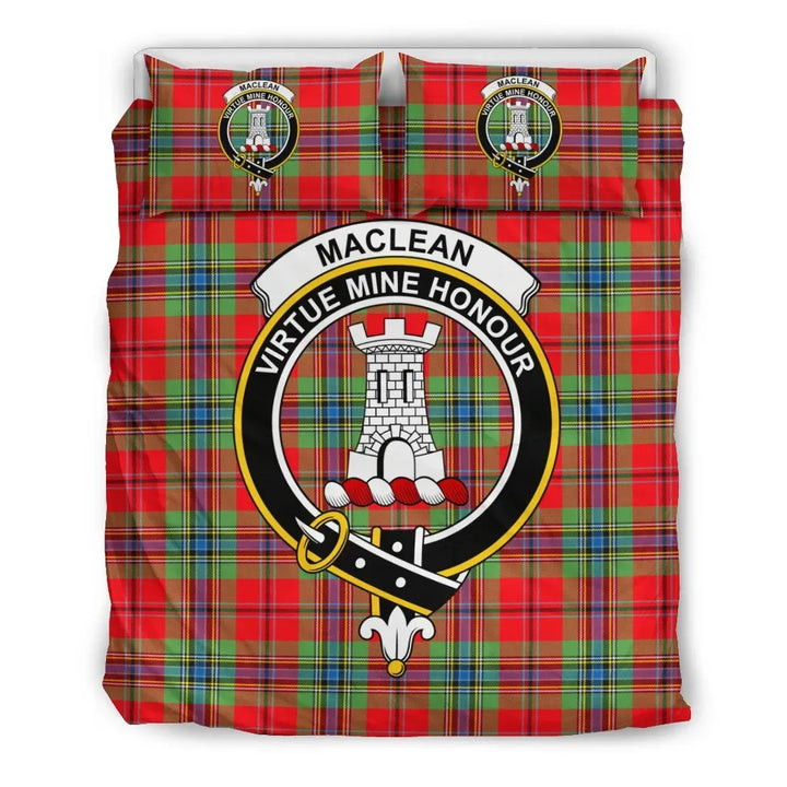 Scottish MacLean Clan Crest Tartan Bedding Set Tartan Plaid 2