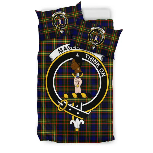 Scottish MacLellan Clan Crest Tartan Bedding Set Tartan Plaid 1