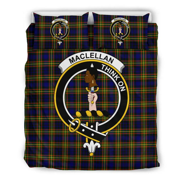 Scottish MacLellan Clan Crest Tartan Bedding Set Tartan Plaid 2