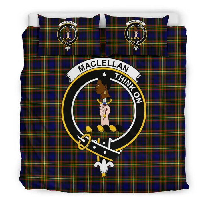 Scottish MacLellan Clan Crest Tartan Bedding Set Tartan Plaid 3