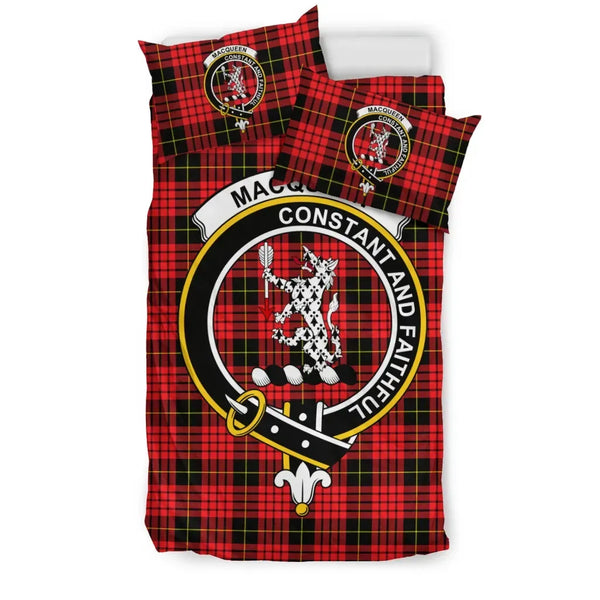 Scottish MacQueen Clan Crest Tartan Bedding Set Tartan Plaid 1