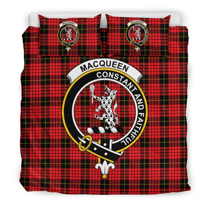 Scottish MacQueen Clan Crest Tartan Bedding Set Tartan Plaid 3