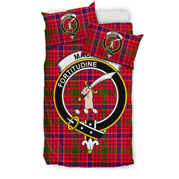 Scottish MacRae Clan Crest Tartan Bedding Set Tartan Plaid 1