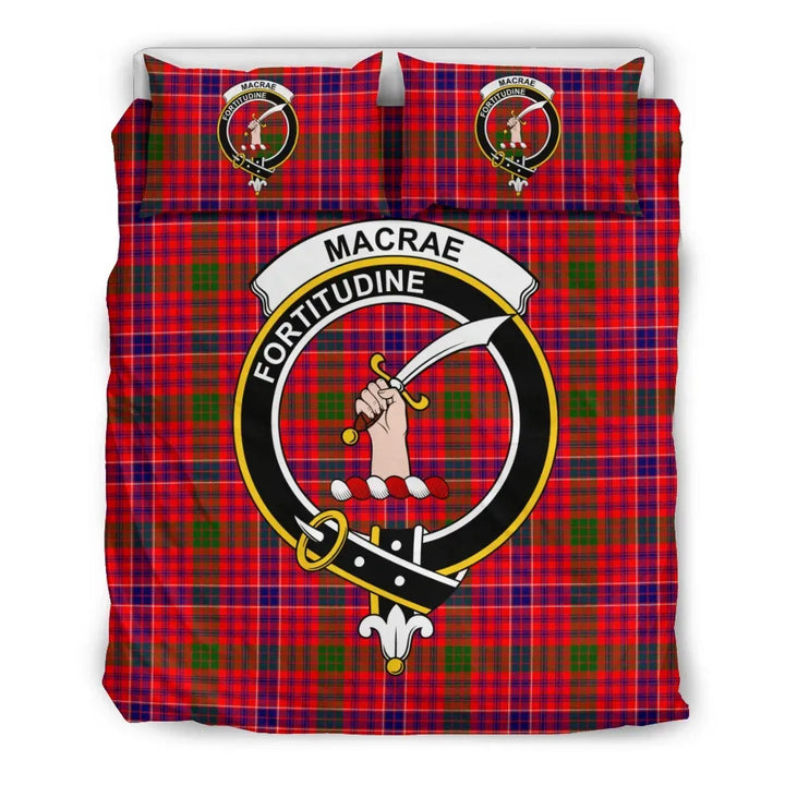 Scottish MacRae Clan Crest Tartan Bedding Set Tartan Plaid 2