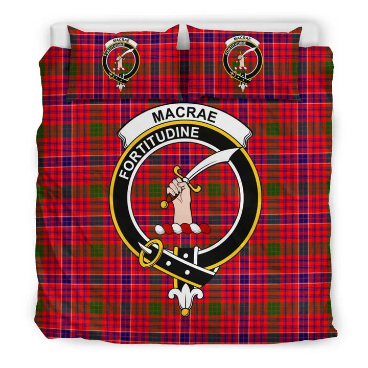 Scottish MacRae Clan Crest Tartan Bedding Set Tartan Plaid 3