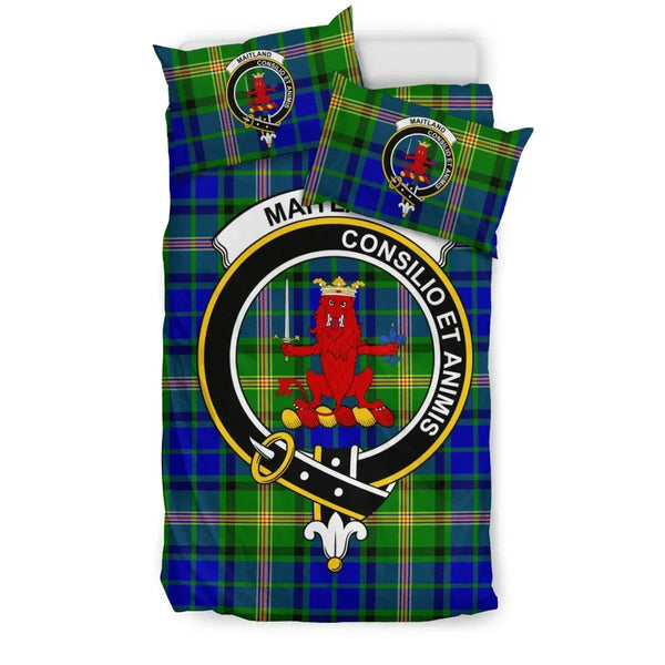 Scottish Maitland Clan Crest Tartan Bedding Set Tartan Plaid 1