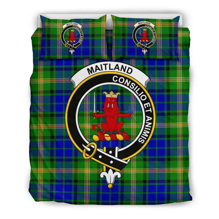 Scottish Maitland Clan Crest Tartan Bedding Set Tartan Plaid 2
