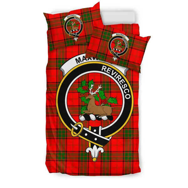 Scottish Maxwell Clan Crest Tartan Bedding Set Tartan Plaid 1