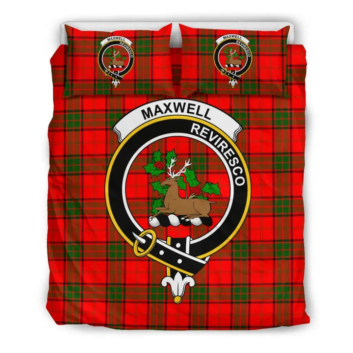 Scottish Maxwell Clan Crest Tartan Bedding Set Tartan Plaid 2