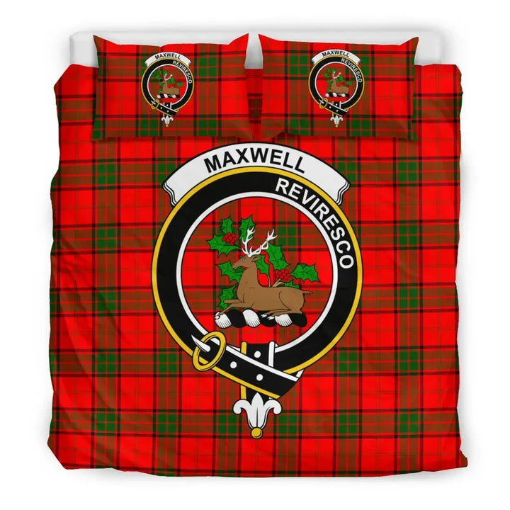 Scottish Maxwell Clan Crest Tartan Bedding Set Tartan Plaid 3
