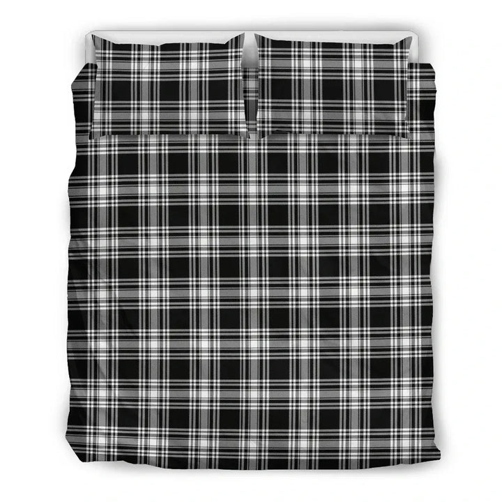 Scottish Menzies Black & White Modern Clan Tartan Bedding Set Tartan Plaid 2