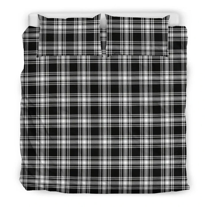 Scottish Menzies Black & White Modern Clan Tartan Bedding Set Tartan Plaid 3