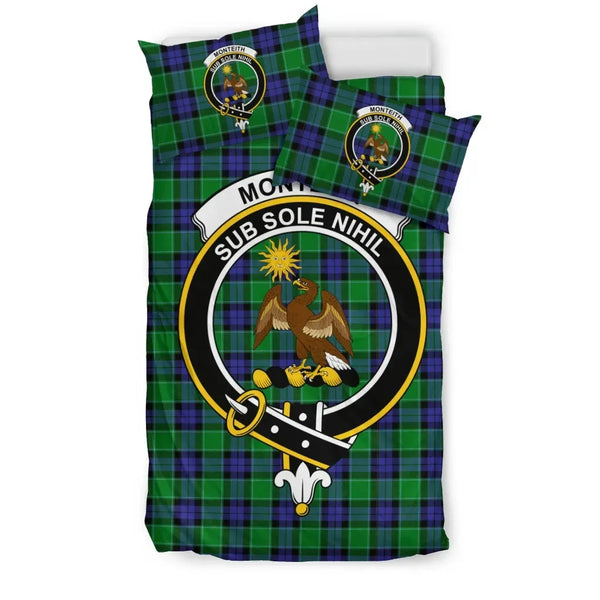 Scottish Monteith Clan Crest Tartan Bedding Set Tartan Plaid 1