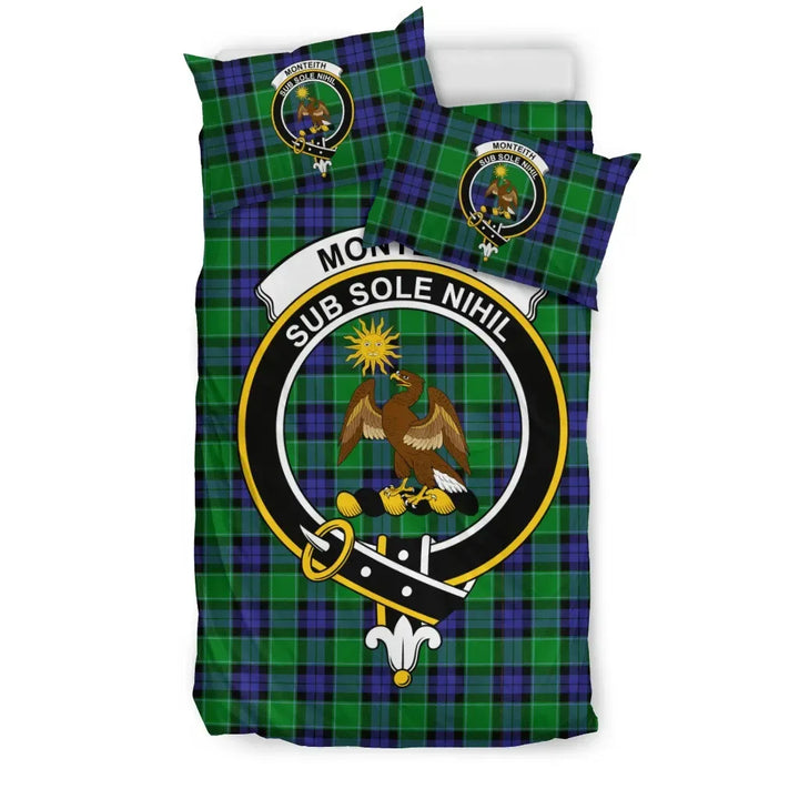 Scottish Monteith Clan Crest Tartan Bedding Set Tartan Plaid 1