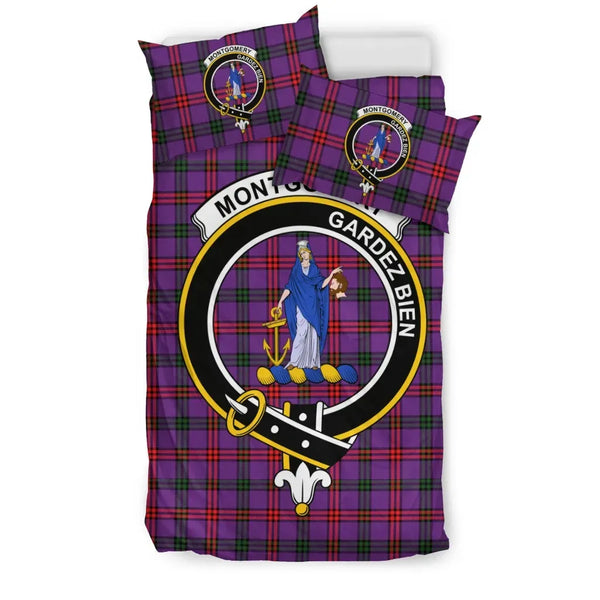 Scottish Montgomery Clan Crest Tartan Bedding Set Tartan Plaid 1