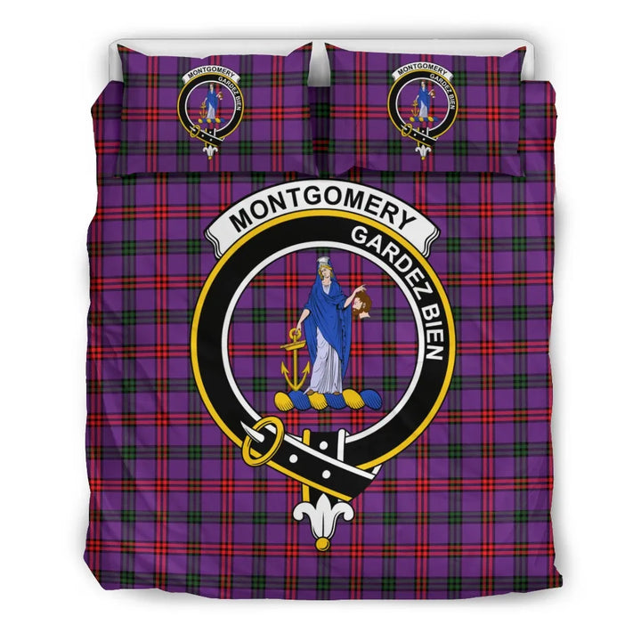 Scottish Montgomery Clan Crest Tartan Bedding Set Tartan Plaid 2