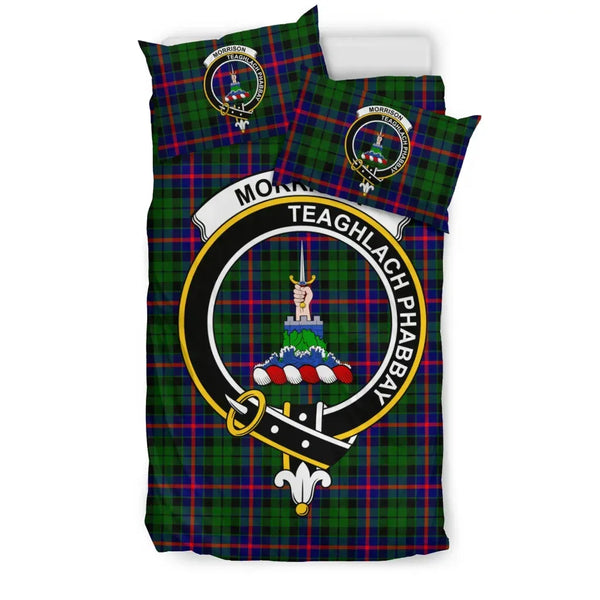 Scottish Morrison Clan Crest Tartan Bedding Set Tartan Plaid 1