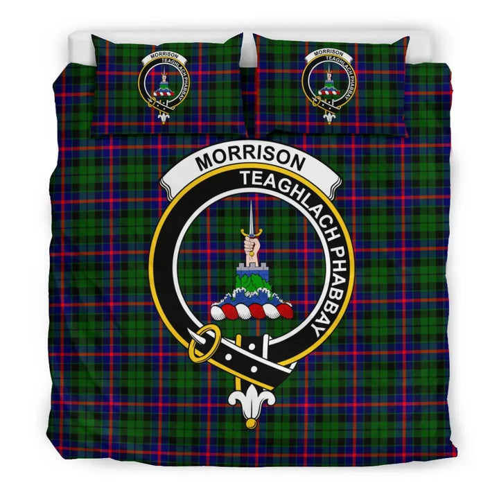 Scottish Morrison Clan Crest Tartan Bedding Set Tartan Plaid 3