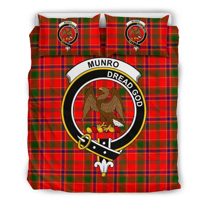 Scottish Munro Clan Crest Tartan Bedding Set Tartan Plaid 2