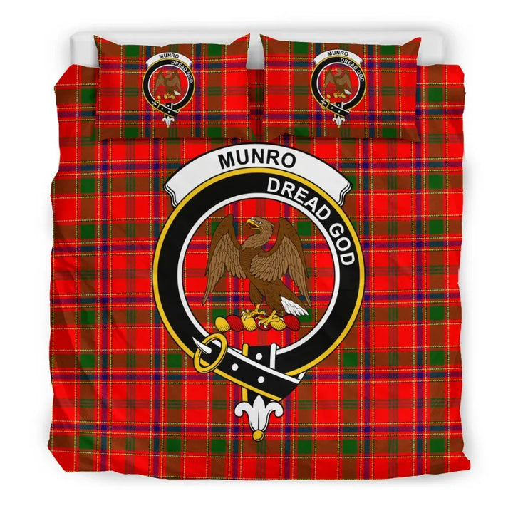 Scottish Munro Clan Crest Tartan Bedding Set Tartan Plaid 3