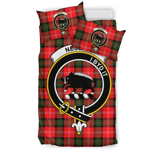Scottish Nesbitt Clan Crest Tartan Bedding Set Tartan Plaid 1