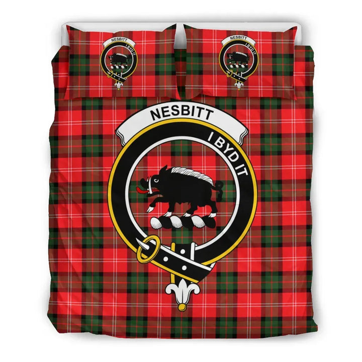 Scottish Nesbitt Clan Crest Tartan Bedding Set Tartan Plaid 2